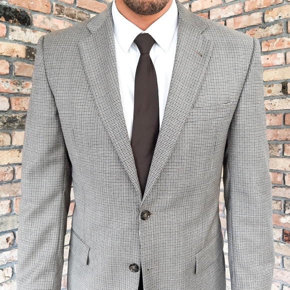 Burberry Other - Burberry London Houndstooth Plaid Wool Sport Coat